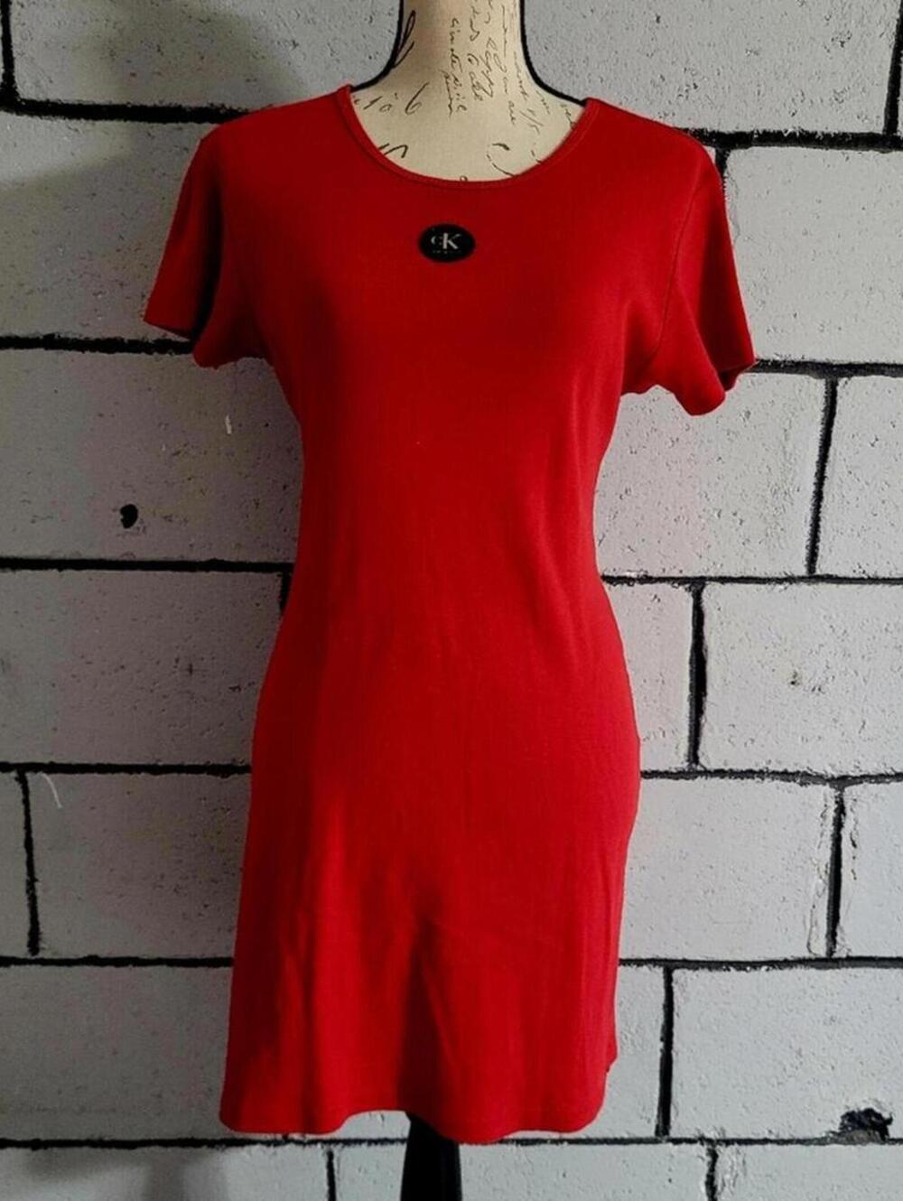 BUNDLE SALE!  CALVIN KLEIN Red T-Shirt Dress w/ logo Size L